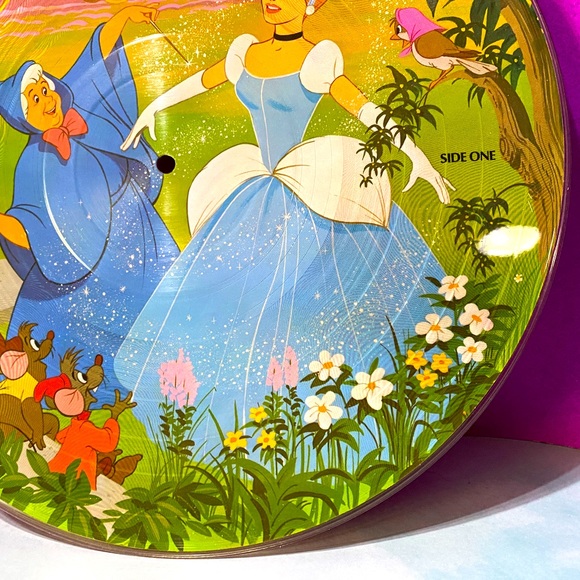 WALT DISNEYS CINDERELLA VTG 1981 SOUNDTRACK PHONO PICTURE DISC VINYL RECORD RARE - Picture 13 of 16